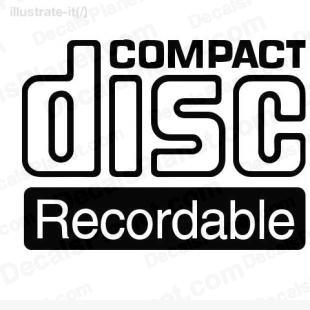 Compact disc recordable listed in computer decals.
