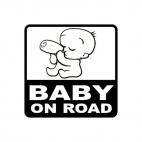Baby on road sign